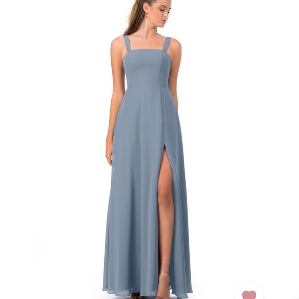 Azazie Bridesmaid dress - Dusty Blue, style “Jay”